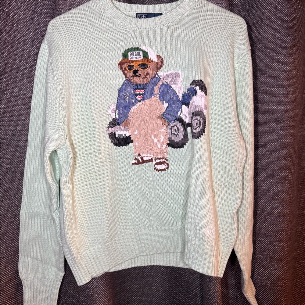 Polo by Ralph Lauren Mint Green Bear Sweater Womens